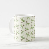 クリームに赤い枝の出芽 – シームレスなパターン。 コーヒーマグカップ (正面左)