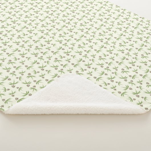 クリームに赤い枝の出芽 – シームレスなパターン。 シェルパブランケット (3/4)