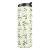 クリームに赤い枝の出芽 – シームレスなパターン。 タンブラー (回転左)