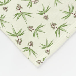 クリームに赤い枝の出芽 – シームレスなパターン。 フリースブランケット