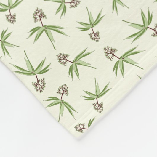 クリームに赤い枝の出芽 – シームレスなパターン。 フリースブランケット (角)