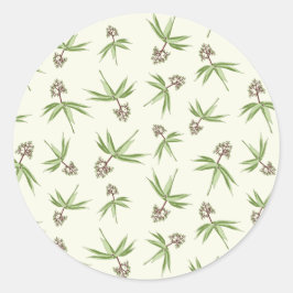 クリームに赤い枝の出芽 – シームレスなパターン。 ラウンドシール