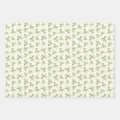 クリームに赤い枝の出芽 – シームレスなパターン。 ラッピングペーパーシート (正面3)