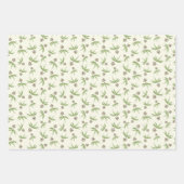 クリームに赤い枝の出芽 – シームレスなパターン。 ラッピングペーパーシート (正面2)