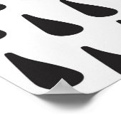 クリームに黒い雨滴を付けたシームレスなパターン ポスター (角)