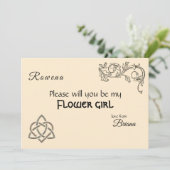 クリームのケルトの記号と葉 招待状 (スタンド正面)