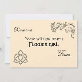 クリームのケルトの記号と葉 招待状