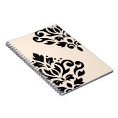クリームのスクロールダマスク織の芸術Iの黒 ノートブック (右側)
