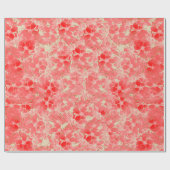 クリームのパステル調の赤い花の花 ラッピングペーパー (フラット)