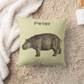 クリームのパーソナライズなカバ クッション (ブランケット)