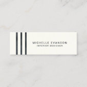 クリームのミニマルストライプリストブラックウォーター色 スキニー名刺 (正面)