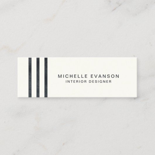 クリームのミニマルストライプリストブラックウォーター色 スキニー名刺 (正面)