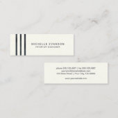 クリームのミニマルストライプリストブラックウォーター色 スキニー名刺 (正面/裏面)
