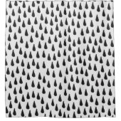クリームの上に雨粒を黒く塗り、継ぎ目のない模様  シャワーカーテン (正面)