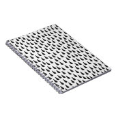 クリームの上に雨粒を黒く塗り、継ぎ目のない模様 ノートブック (右側)