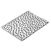 クリームの上に雨粒を黒く塗り、継ぎ目のない模様 ノートブック (左側)