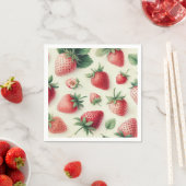 クリームの上のイチゴ水のカラーベリー スタンダードカクテルナプキン (インサイチュ)