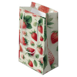 クリームの上のイチゴ水のカラーベリー スモールペーパーバッグ