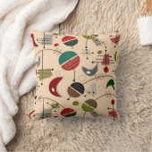 クリームの世紀半ばのモダンな原子抽象芸術 クッション (ブランケット)