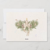 クリームの休日の葉オーナメントリースの写真カード シーズンカード (裏面)