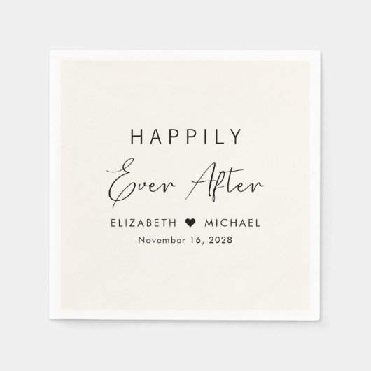 クリームの後ずっとシックで楽し結婚い スタンダードカクテルナプキン (正面)