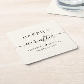 クリームの後ずっと幸せ結婚に スクエアペーパーコースター (アングル)