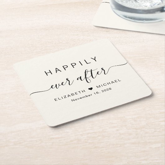 クリームの後ずっと幸せ結婚に スクエアペーパーコースター (アングル)