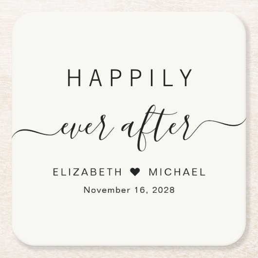 クリームの後ずっと幸せ結婚に スクエアペーパーコースター (正面)
