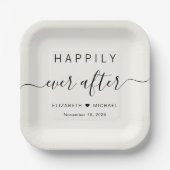 クリームの後ずっと幸せ結婚に ペーパープレート (正面)