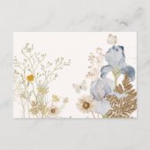 クリームの結婚詳細にワイルドフラワー エンクロージャーカード (裏面)