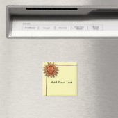 クリームの背景にブロンズの太陽 マグネット (インサイチュ (食洗機))