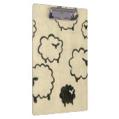 クリームの背景に白と黒の羊 クリップボード (右)