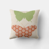 クリームの背景に飾り蝶のパターン クッション (裏面)