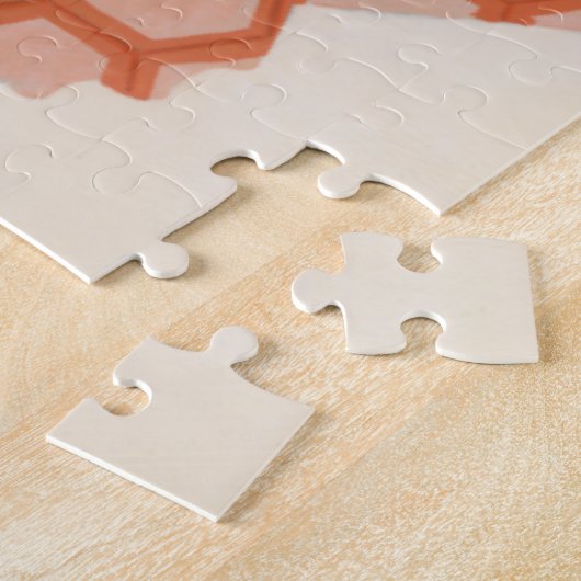 クリームの背景に飾り蝶のパターン ジグソーパズル (側面)