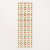 クリームの背景に飾り蝶のパターン ヨガマット (正面)