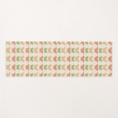 クリームの背景に飾り蝶のパターン ヨガマット (正面(横))