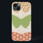 クリームの背景に飾り蝶のパターン iPhone 13ケース<br><div class="desc">6月エリカ・ヴェスのこの作品のクリームの背景は、蝶のパターンの色がプリントから飛び出すことを可能にする。芸術もしを愛すモダンる、または蝶を愛する、これはあなたのための作品である！</div>