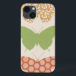 クリームの背景に飾り蝶のパターン iPhone 13ケース<br><div class="desc">6月エリカ・ヴェスのこの作品のクリームの背景は、蝶のパターンの色がプリントから飛び出すことを可能にする。芸術もしを愛すモダンる、または蝶を愛する、これはあなたのための作品である！</div>