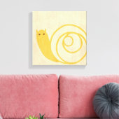 クリームの背景に黄色いカタツムリ キャンバスプリント (インサイチュ (リビング))