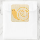 クリームの背景に黄色いカタツムリ スクエアシール (バッグ)