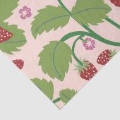 クリームの背景のイチゴのフィールド 薄葉紙 (詳細)