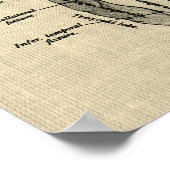 クリームの背景を持つ脳の解剖学no. 6 ポスター (角)