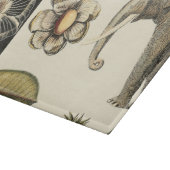 クリームの背絵を描景にさまざまな動物 カッティングボード (角)