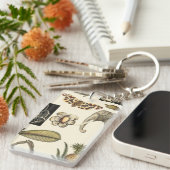 クリームの背絵を描景にさまざまな動物 キーホルダー (正面右)