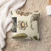 クリームの背絵を描景にさまざまな動物 クッション (ブランケット)