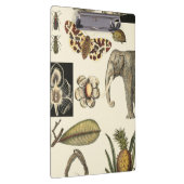 クリームの背絵を描景にさまざまな動物 クリップボード (右)