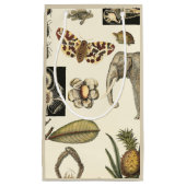 クリームの背絵を描景にさまざまな動物 スモールペーパーバッグ (正面)