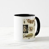 クリームの背絵を描景にさまざまな動物 マグカップ (正面右)