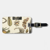 クリームの背絵を描景にさまざまな動物 ラゲッジタグ (正面横)