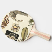 クリームの背絵を描景にさまざまな動物 卓球ラケット (横)